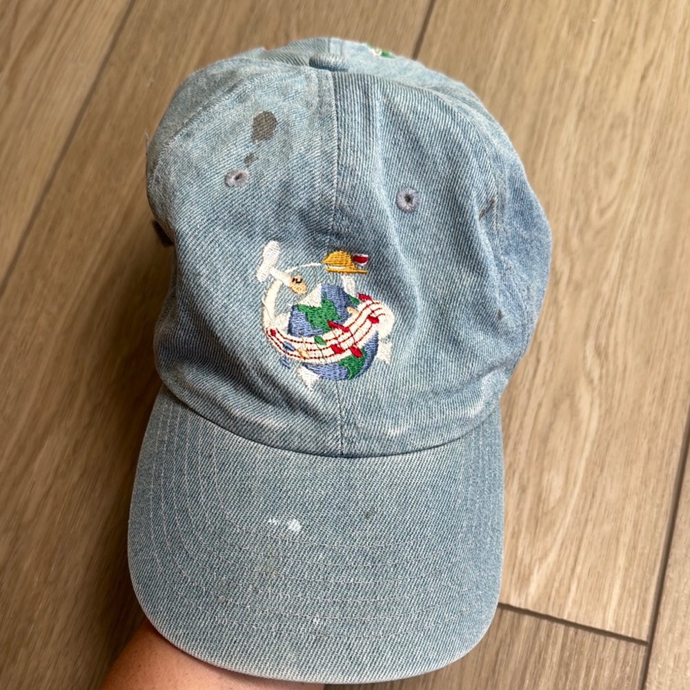 Vintage Disney World Epcot Food & Wine Festival 2006 Denim Embroidered Hat